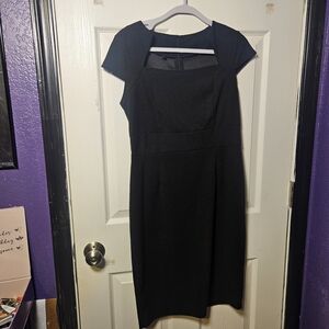 SHEIN Black Cap Sleeve Midi Dress